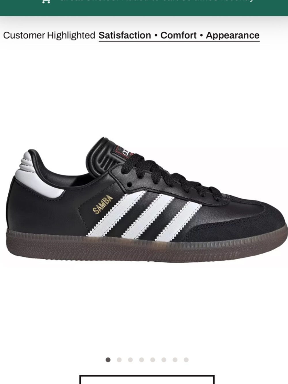 adidas Kids' Samba Indoor Soccer Shoes Black Size 3